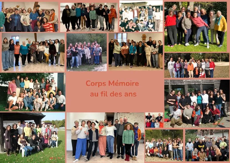 Corps Mémoire au fil des ans : mosaïque de photos de groupe des promotions de stagiaires, en intérieur et en extérieur